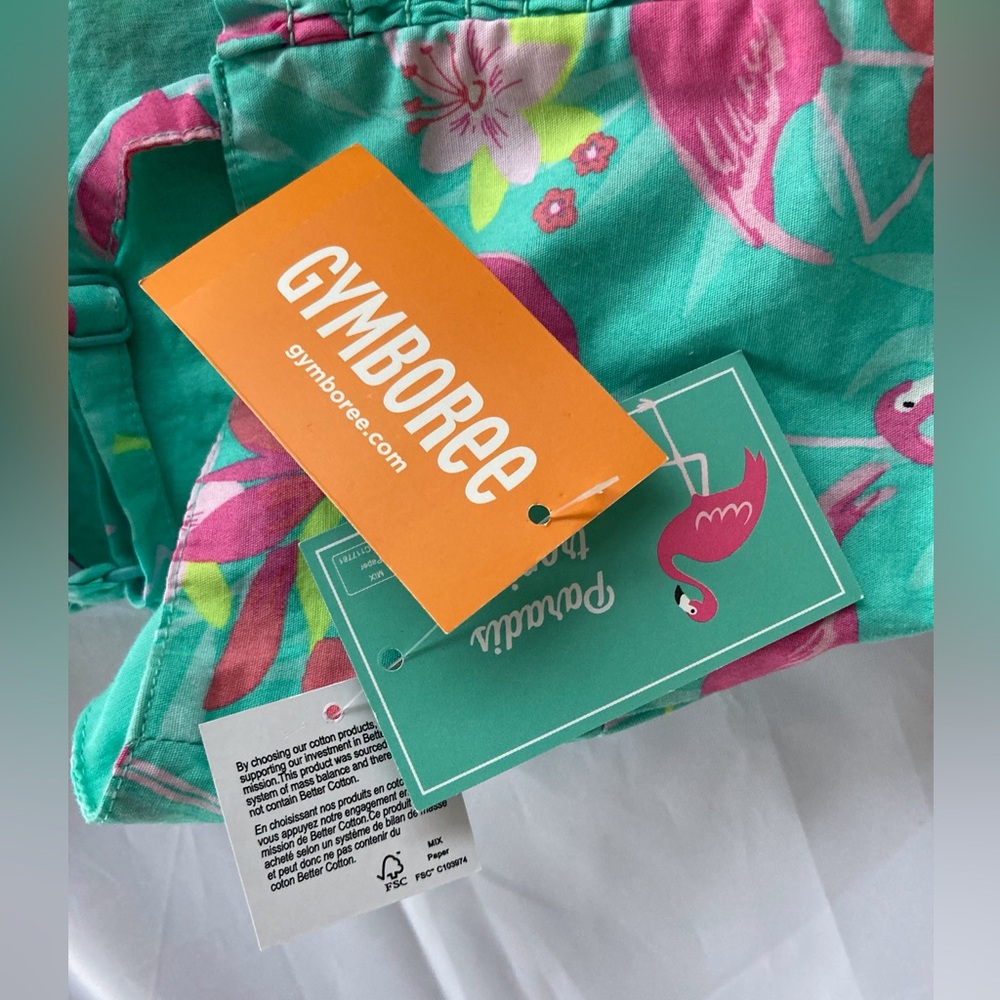 GYMBOREE ADULT S/P FLAMINGO PRINT SUNDRESS IN 100% COTTON, RUFFLED STRAPS NWT - Picture 3 of 9